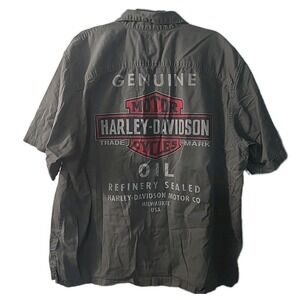 Harley Davidson Signature HD Oil Short Sleeve Garage Shirt Biker HD Men's Sz 3XL